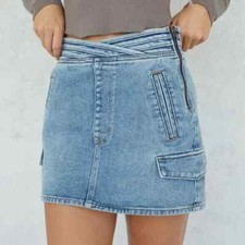 PacSun Light Blue Cargo Skate Mini Skirt size 25