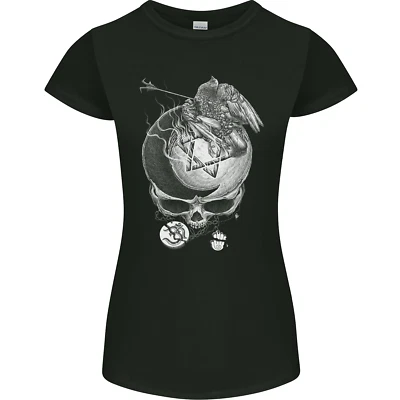 Death Sich Religion Totenkopf Atheist Atheism Fsm Damen Petite Schnitt Maglietta - Bild 1 von 2