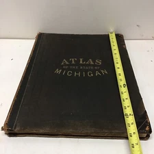 1873 Atlas of State Of Michigan H.F. Walling 80+ Maps RR Michigan, US & Europe