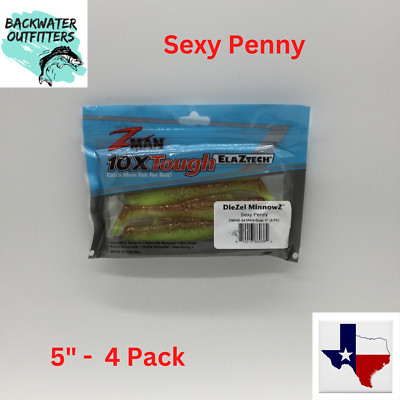 Zman DieZel MinnowZ Soft Plastic ElaZtech 4pk Sexy Penny 5'' (DMIN-341)