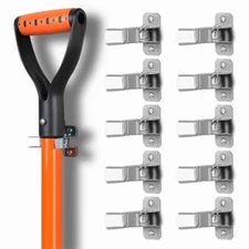 HORUSDY 10PC Spring Grip Holder Mop Broom Shovel Rake Wall Mount Tool Organizers