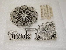 Close to My Heart Acrylix Stamp Set Beautiful Friendship Fair Sentiments