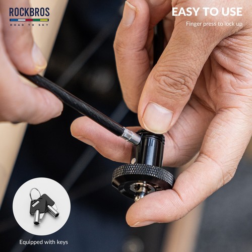 ROCKBROS Road-to-Sky Mini lucchetto a cavo come tappo manubrio lucchetto casco portatile DHL - Foto 4 di 7