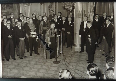 PRESSEFOTOS 1955 Elysée Bischof MARELLA und Präsident COTY T325