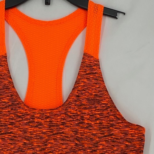 Holloway Womens Small Athletic Tank Top Orange Black Space Dye Racerback Curved - Picture 2 of 7