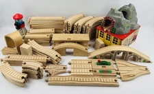 Lot of 82 Vintage Thomas Friends And Brio Wooden Track Pieces