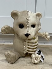 New With Tag Half Teddy Bear Skeleton Halloween Decor Figure 14" Rib Cage Prop
