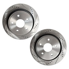 2 Pcs Rear Drilled Brake Rotors For Chrysler Aspen 2007-2009 53006