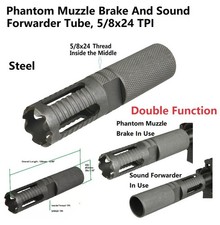 Steel 5/8x24 TPI Forwarder Muzzle Brake, Double Function