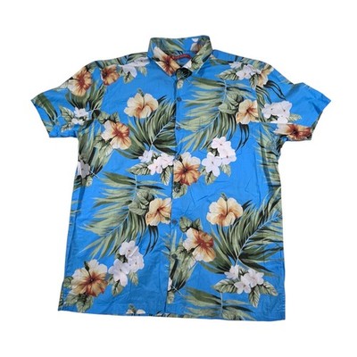 Tori Richard 1956 ME05 Hawaiian Short Sleeve Button Up Shirt Blue Mensz Lg