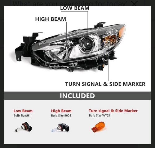 For 2014-2017 Mazda 6 Halogen Model Left Driver Side Headlight W/bulbs - Bild 7 von 8