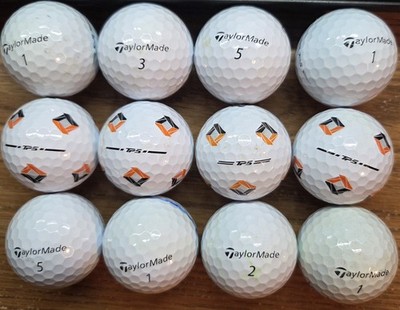TaylorMade TP5 pix Orange / black, and white golf balls, Dozen