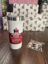 International Harvester IH, 18 Oz. Tumbler “STARTING FLUID”  W/3  Stickers Set