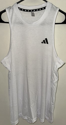 Adidas Aeroready ärmelloses Slim Fit weißes Tanktop - Herrengröße Small "