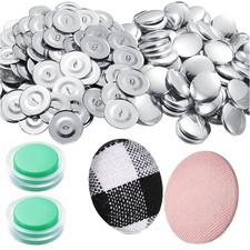 100 Sets Cover Buttons Kit with Tools Size Buttons to Cover Self Cover5343