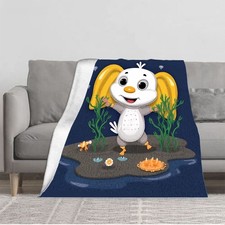 Durable Soft Flannel Blanket with Cheerful Cartoon Duck Design Cozy Warm Blanket