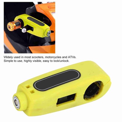  Yellow Motorcycle Handlebar Brake Lever Lock Throttle Grip Anti Theft Security