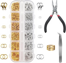 Jewelry Repair Kit, 1400 PCS Assorted Sizes Jump Rings Jewelry Making Supplies w