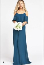 Show Me Your Mumu Womens Caitlin Ruffle Maxi Dress Deep Jade Chiffon Sz XXS NWT