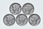 High Grade Lot 1935 1936 1939 1939 1936 Mercury Dime Collection *782