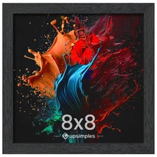 8x8 Picture Frames, Wall Gallery Square Frames with Engineered Wood, Black 1 ...