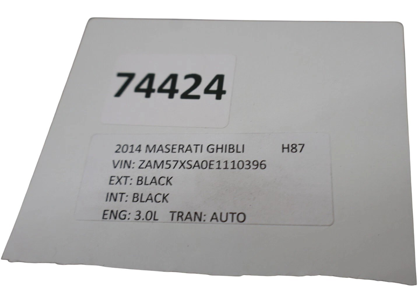 Maserati Ghibli 2014-2017 UPPER Sunroof glass