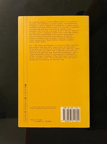 I grandi matematici di Eric T.Bell. 2ed Biblioteca Universale Sansoni 1991 - Foto 3 di 11
