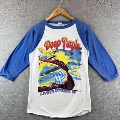 Vintage Deep Purple Live In Concert 85 Raglan Rock Band T-Shirt S