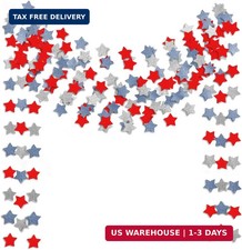 6 Pack Patriotic Star Streamers Garland Red White Blue Bunting Banner Paper Hang
