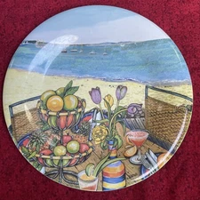 Sakura Evolution Melamine 9.5” Decorative Plate Set (3) Flowers Set Table Beach