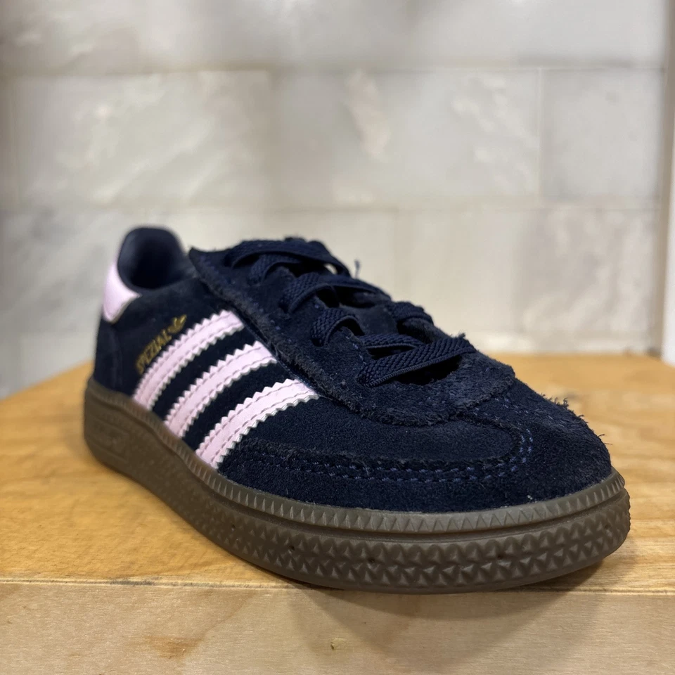 Toddler Adidas Original Handball Spezial Pink / Blue / Gum Sole Kids Size 8k - Image 3 of 4
