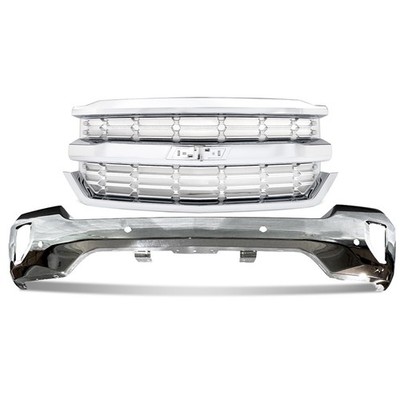 Chrome Front Grille Bumper Face Bar For 2016-2018 Chevy Silverado 1500 W/ Holes