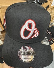 New Era Baltimore Orioles Snapback Kappe 9Fifty A Rahmen Schwarz Weiß Rot Umriss