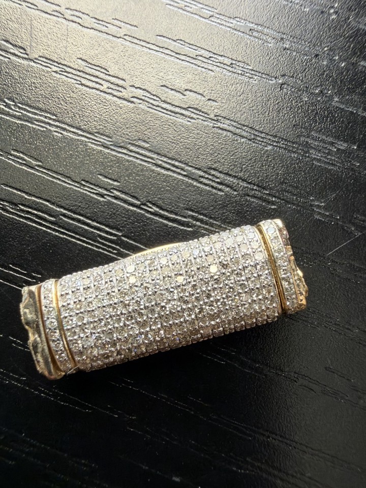 10K Yellow Gold Pave Diamond Box Clasp Lock ONLY 8.5mm 5.08g Miami ...