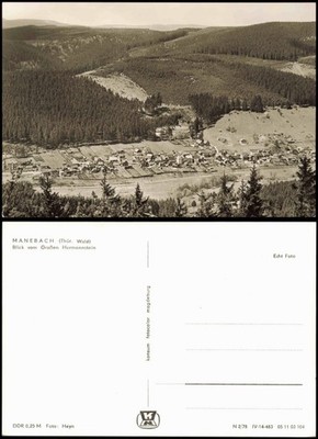 Postcard Manebach-Ilmenau view from the Großer Hermannstein 1978