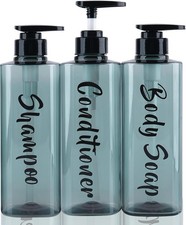 16.9oz Shampoo Dispenser for Shower Wall 3 Chamber, Drill Free Blue