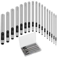 17 Pcs Round Leather Hole Punch Tool 0.5-7mm, Metal Hollow Hole Punching for ...