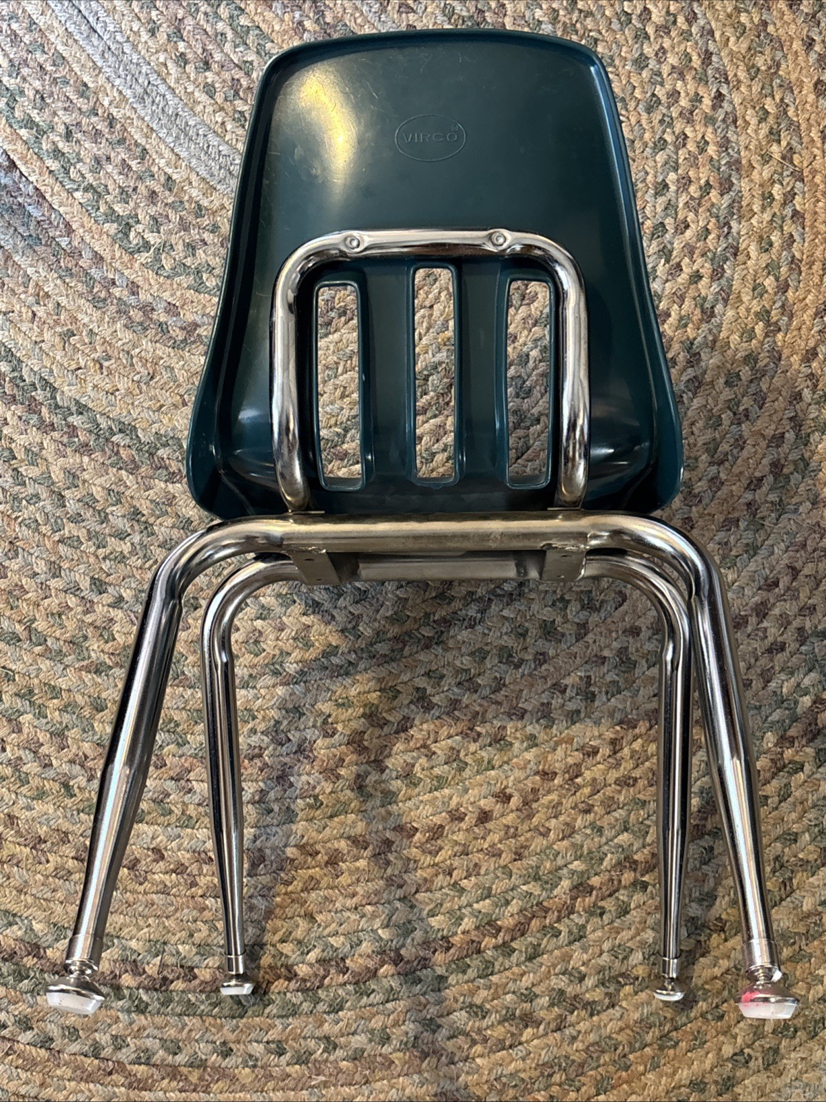 3 Vintage Green Mid-Century VIRCO 12" Plastic Kids School Chairs Children’s