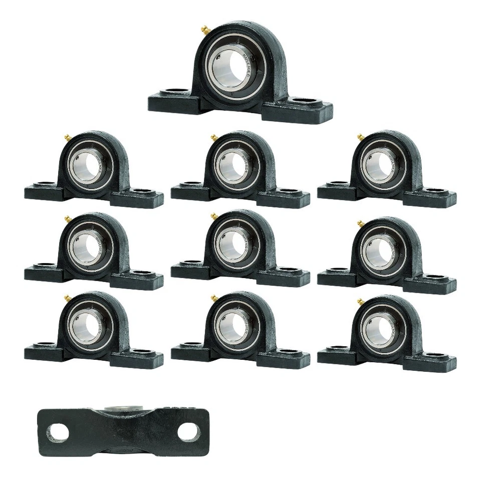 Cojinete de bloque de almohada UCP205-16 1" diámetro, 2 pernos, autoalineable, base sólida cantidad 10 Foto 2 de 4