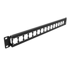 QiaoYoubang 1U Hinged Rack Panel XLR HDMI Audio Mount 1U16D, Black