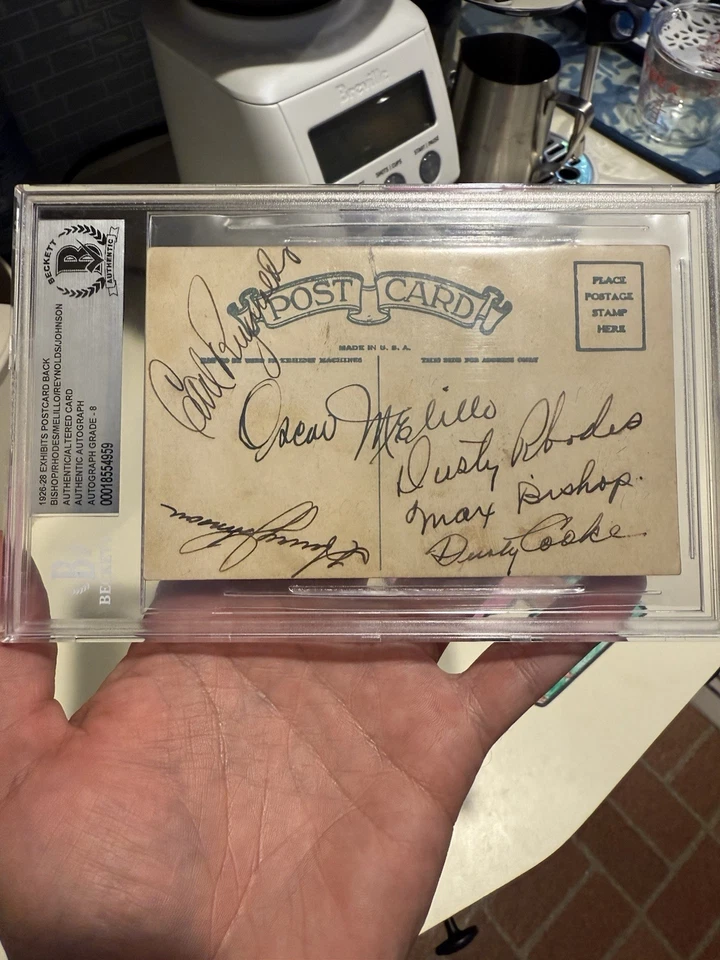 1926-29 Exhibits Lefty Grove Beckett HOF Rookie Signed by Red Sox Players - Image 2 of 2