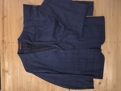 Isaia Napoli Cortina 52R Blue Plaid Suit 140s Delain Select Wool Made Italy 42R