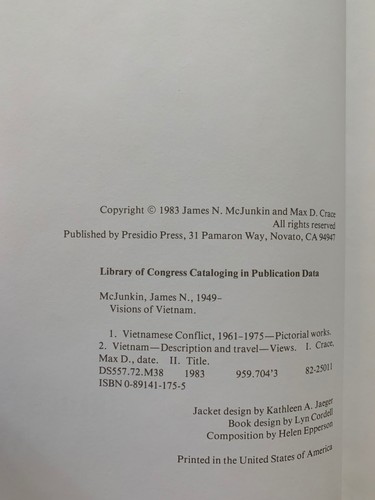 SIGNED - VISIONS OF VIETNAM by James N. McJunkin and Max D. Crace (1983, HC) - Foto 21 di 24