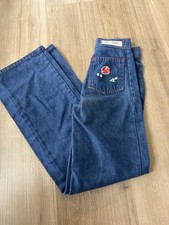Vintage 1970's Girls Bell Bottom Jeans With Back Pocket Patch Sz 4 20in Waist