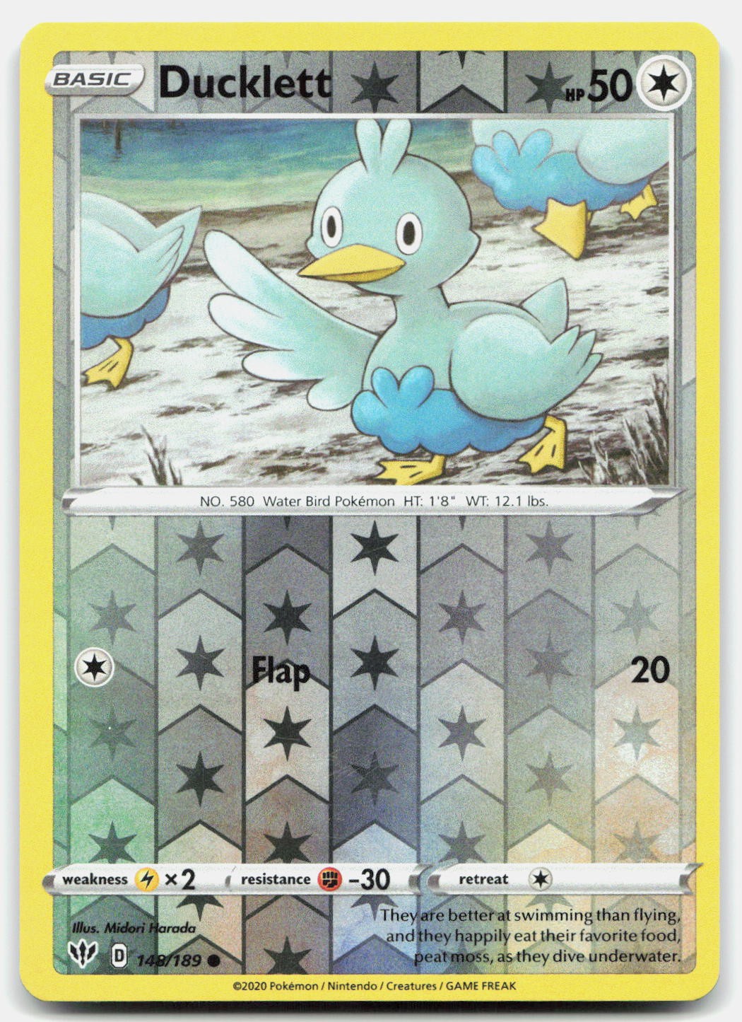 Ducklett Common Darkness Ablaze Reverse Holo 148/189 NM/M Pokemon
