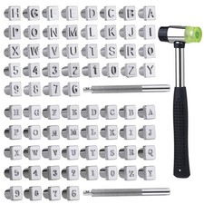 75 Pcs Leather Stamping Carving Tools Set, Letters, Numbers, Patterns, Mallet