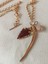 thumbnail 1 - Boho Crystal Arrowhead Necklace, 24k Gold Plated Charm Gold Tone Chain 28" Chain