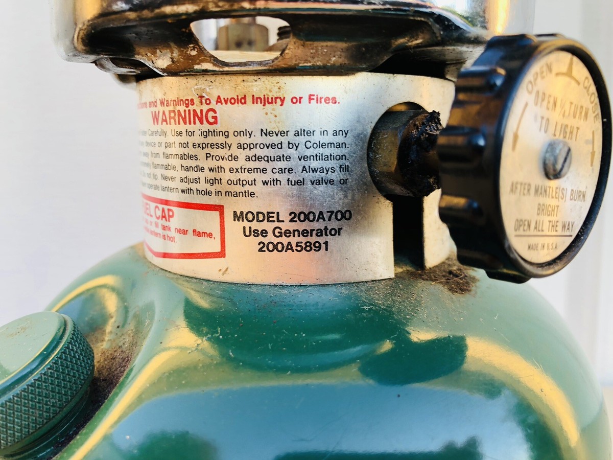 Vintage Coleman Green Single Mantle Lantern Model 200A700 2
