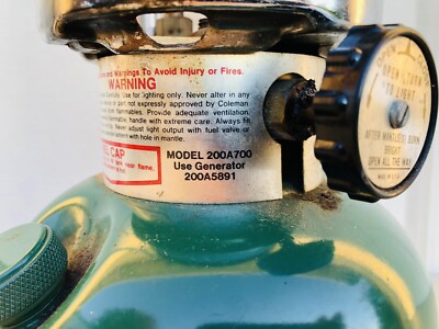 Vintage Coleman Green Single Mantle Lantern Model 200A700 2