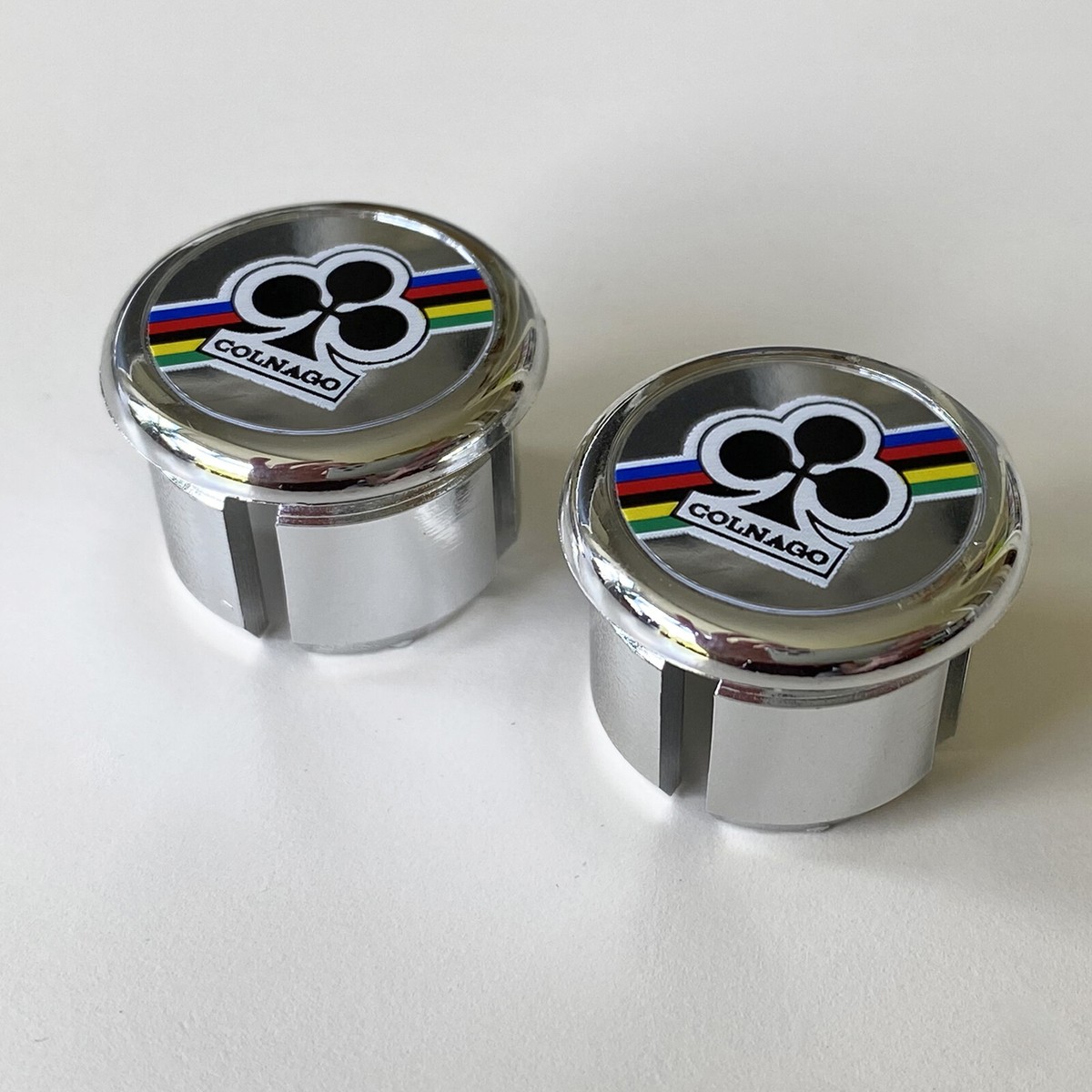Colnago World Champion Bicycle Handlebar Chrome Plastic Bar Plugs
